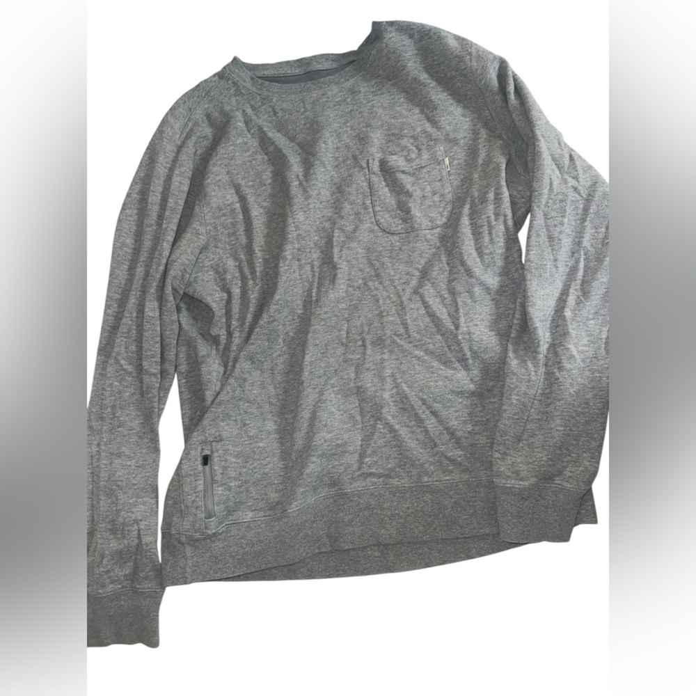 Vuori Men's Heather Gray Crewneck Sweater reversible